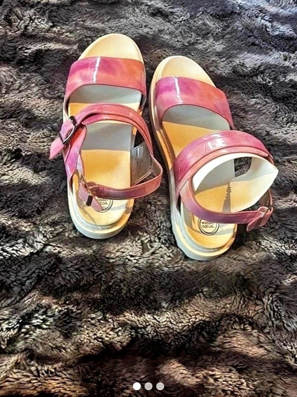 Wonder Nation Pink & White Platform Sandals